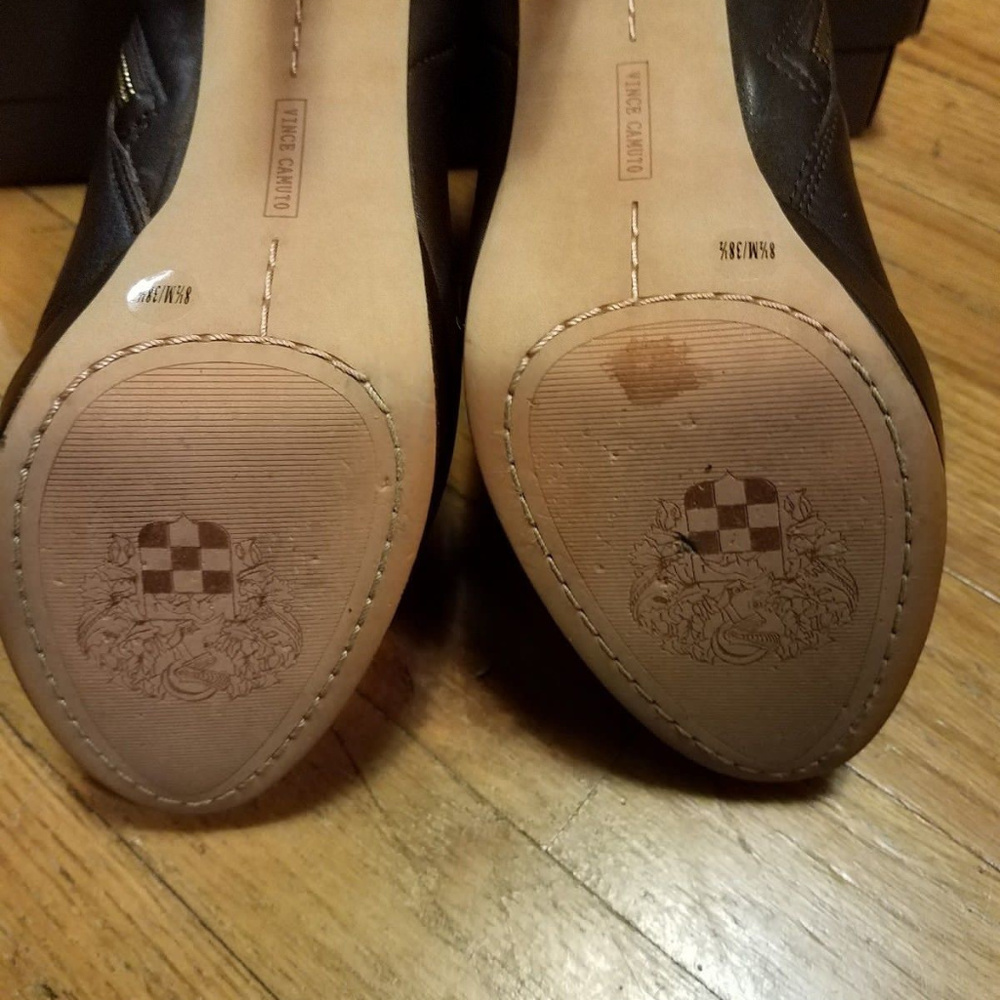 Vince Camuto Womens Brown Leather Platform Bootie - Picture 6 of 8